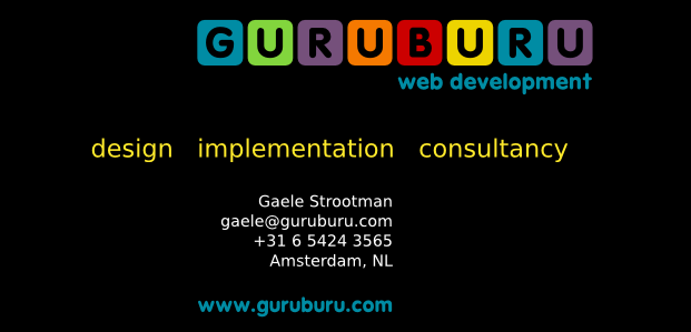 GURUBURU WEB DEVELOPMENT, Gaele Strootman, gaele [at] guruburu [dot] com